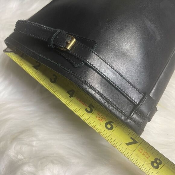 J Crew Made in Italy leather black knee high heels boots side zipper SZ 10 - Picture 6 of 16